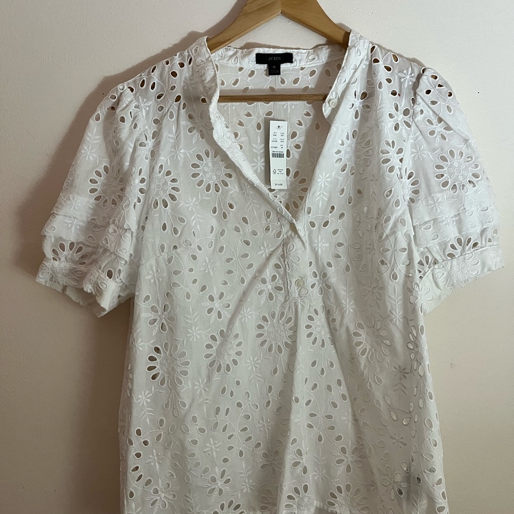J crew blouse, brand new, eyelet